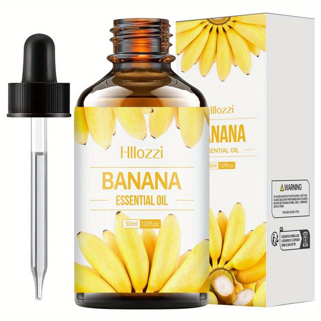 TEMU Hllozzi Banana Essential Oil 30ml / 1.01fl.oz - Banana Scented Oil Suitable For Diffuser, Skin Hydration, Massage & Diy Beauty - Lightweight Formula For Candles, Soaps, - Tropical For &