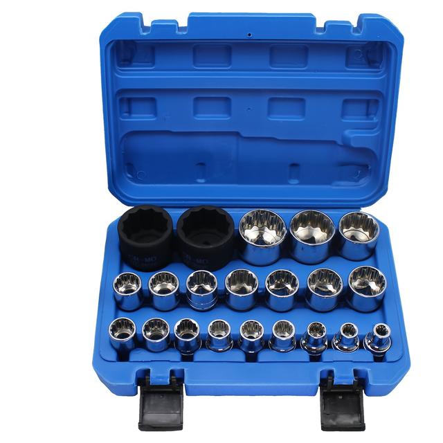 TEMU 21pcs Nut Set, Socket Set Set Socket Bits Torx Wrench Set, 8-36mm, For Diy, Serrated Hex Nut Assortment Kit