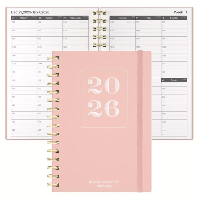TEMU 2026 Appointment Book 2026 Quarter-, - From - December 2026, Weekly Planner With Hardcover, Note Pages, Pockets, Bookmark Spiral Binding