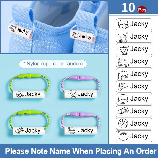 TEMU 10pcs Personalized Custom Shoe Name Tags Are Used For School, Name Tags For Distinguishing Shoes, Clothes, Umbrellas, Water Cups And Other Daily Necessities