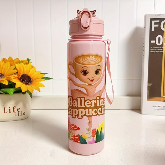 TEMU 700ml Gradient Water Bottle - 4 Styles , Leak-proof Large Capacity Sports Hydration For Summer Outdoor Activities