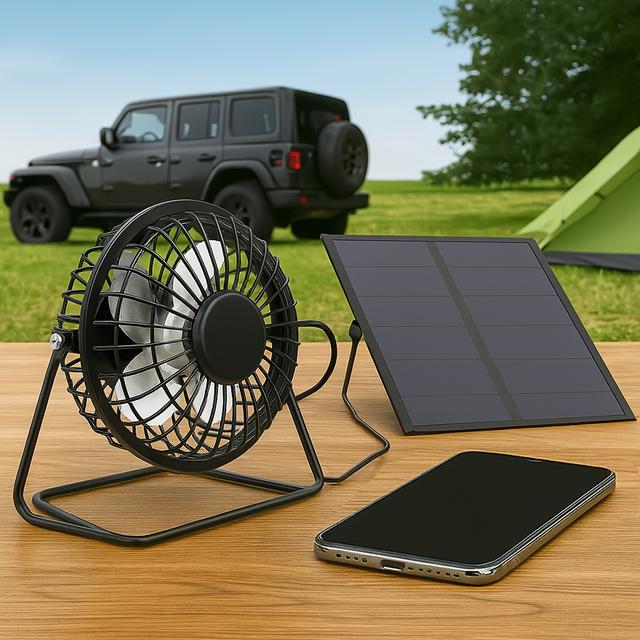 TEMU 5w Solar Panel With Portable Cooling For Greenhouse Or Outdoor Use