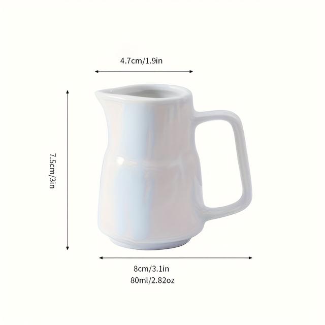 TEMU 1pc British-style Milk Jug, Coffee Accessory, Ceramic , Bone China European-style Household Milk Cup, Small Milk Pitcher