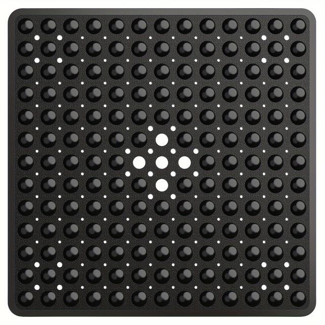 TEMU Anti-slip Mat With A Hole In The, Designed To Water Flow, Prevent Slipping, And Is Easy To Clean, Measuring 53x53cm
