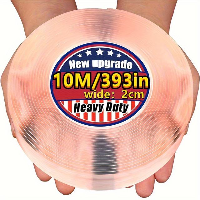 TEMU 10 Meters/20 Meters Double-sided Adhesive Nano Double-sided Adhesive Strong Tape Transparent Tape Household Office Washable Adhesive Nano Traceless Sticker