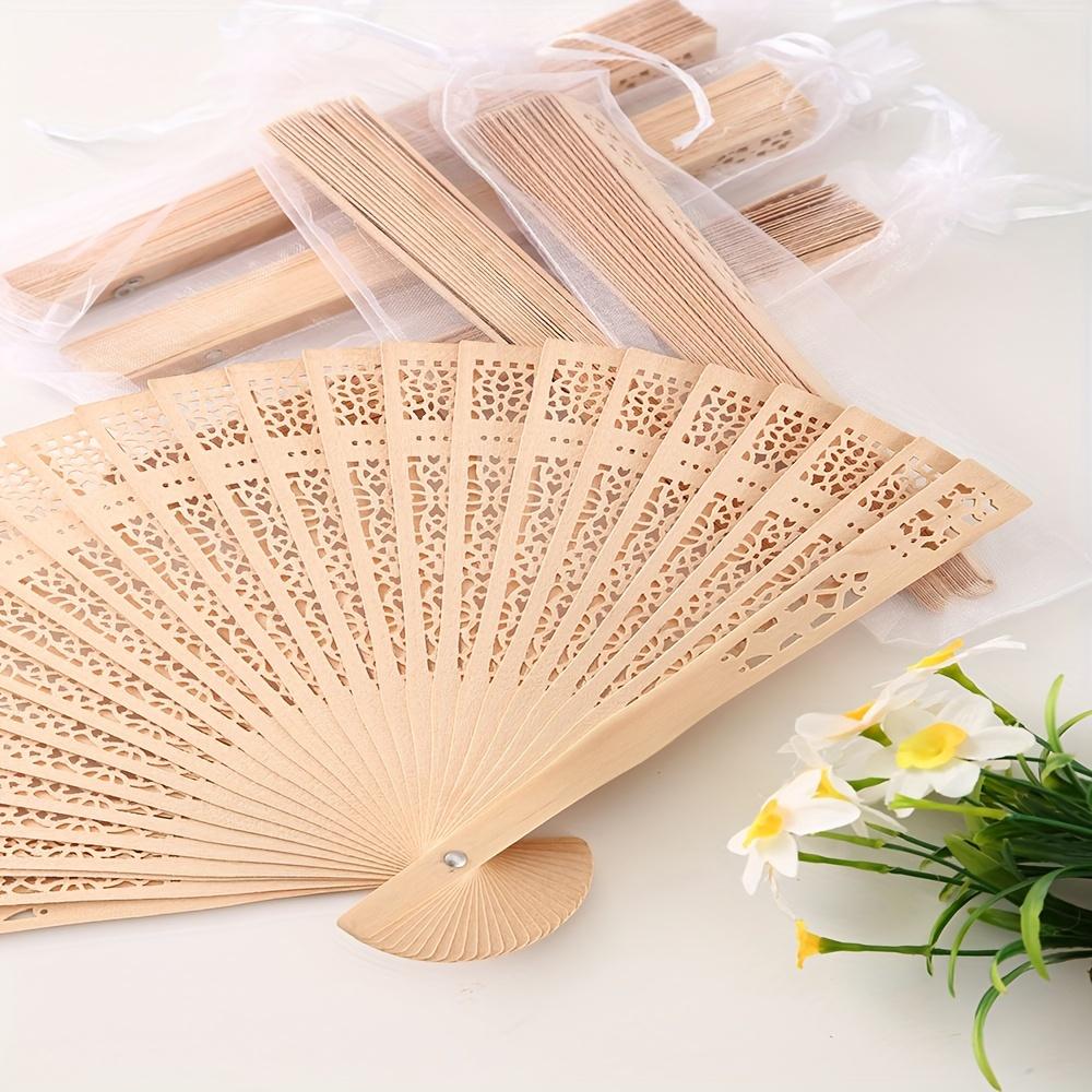 TEMU 60 stuks Houten Vouwventilatoren - Cadeaus voor Bruiloften, Feesten en Decoratie - Geschenken voor Gasten op Zomercarnavalfeesten