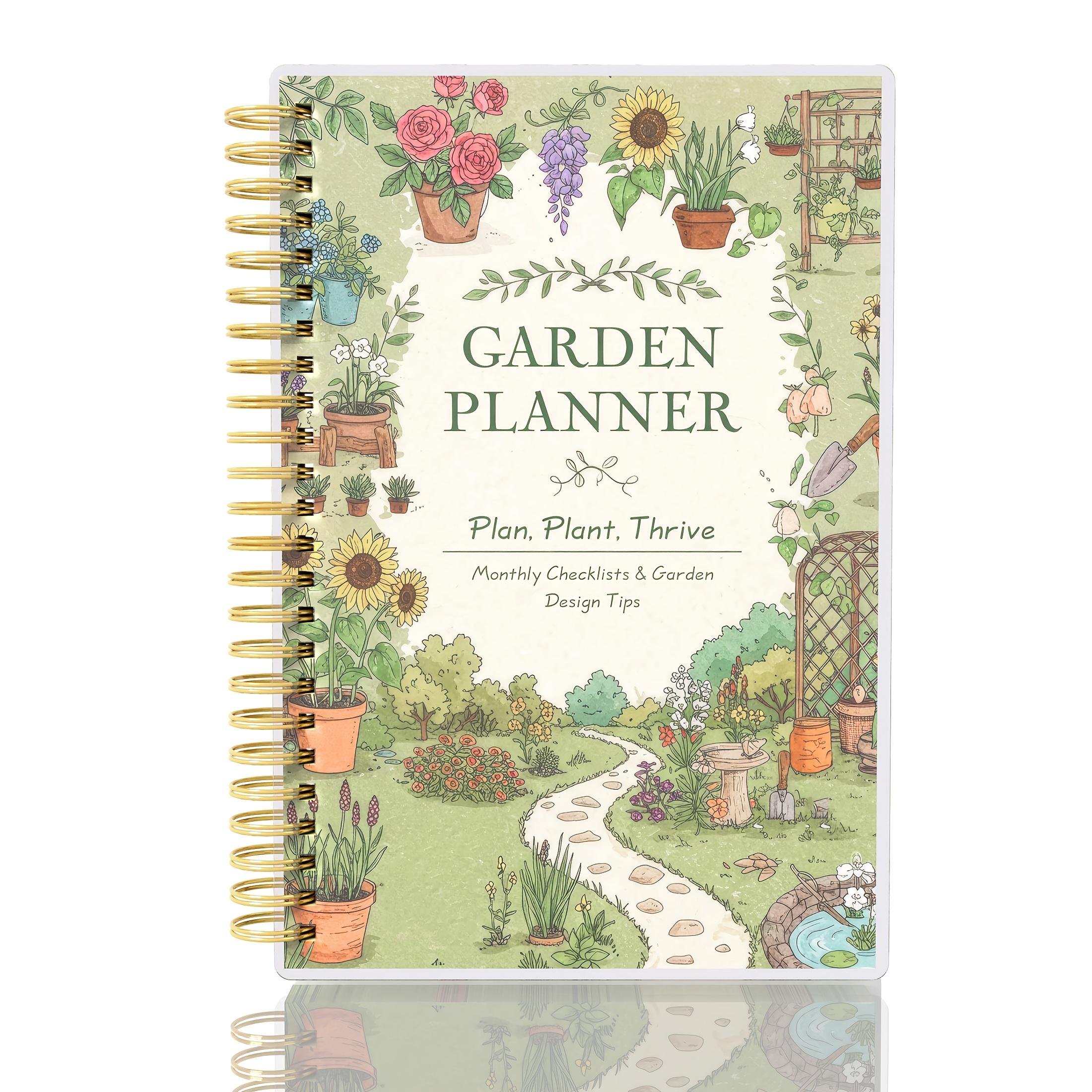 TEMU 116-page Garden Planner | Monthly Checklist, Layout And Design Tips, Planting And Sowing Guide, Plant Care - Spiral Bound, Paper Material