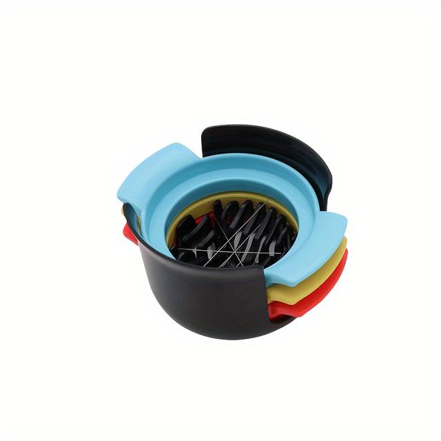 TEMU طقم واحد، قطاعة بيض 3 في 1 من الفولاذ المقاوم للصدأ - مثالية لتقطيع وتقطيع وتقطيع البيض والفواكه والخضروات - أدوات ومستلزمات المطبخ