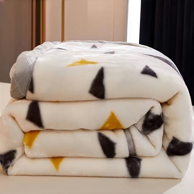 TEMU 1pc Raschel Blanket - Thickened Warm & Super Soft Bedspread, Sofa/bed Cover, - Cozy Comforter, Machine Washable Contemporary Bedding (59"x79") For Home & Travel Use Suitable For Bed And Couch
