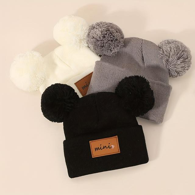 TEMU 3pcs Pack Kids' Mini Breathable Beanies Suitable For New Year, Parties & Weather - Soft Warm Winter Hats