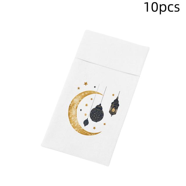 TEMU 10 قطع/ مناديل زينة احتفالية لعيد الفطر ورمضان، زينة طاولة لعيد الفطر وعيد الأضحى، مهرجان رمضان ، زينة احتفالية لرمضان، ديكور ورمضان ، زينة منزلية للعطلات