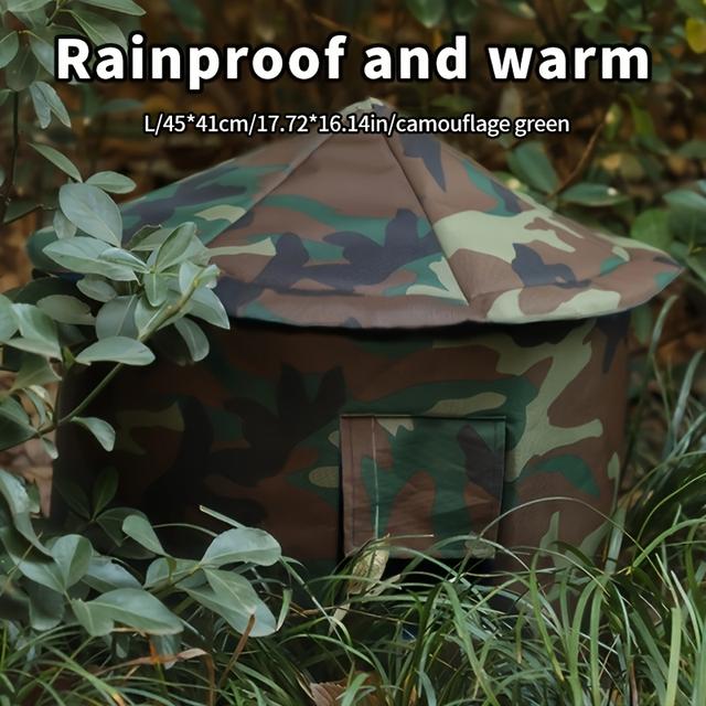 TEMU Hobo Cat Nest, Oxford Cloth Outdoor Cat Shelter - Windproof, Waterproof, Insulated Cat House With Warm Floor Mat, Easy & Disassembly, Cold-resistant Pet Condo