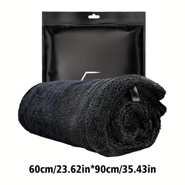 TEMU 1pc Xxl Extra Large Microfiber Car Drying Towel - , Absorbent, 1400 Gsm, Twisted , Double Sided, No-streaking Detail - Super Soft, Quick Drying - Great For All Vehicles, Boats, Rvs, 12 Scenes