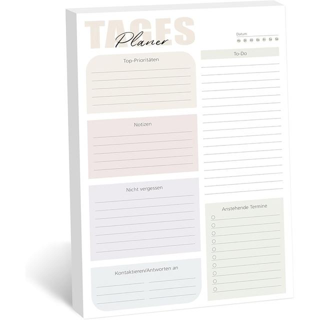TEMU Ein vielseitiger A4-Tagesplaner mit 50 undatierten Seiten für To-Do-Listen, einen Tagesplaner, ein Home-Office-Essential, Büroorganisation und einen Tagesplaner mit Übersicht und Habit-Tracker.