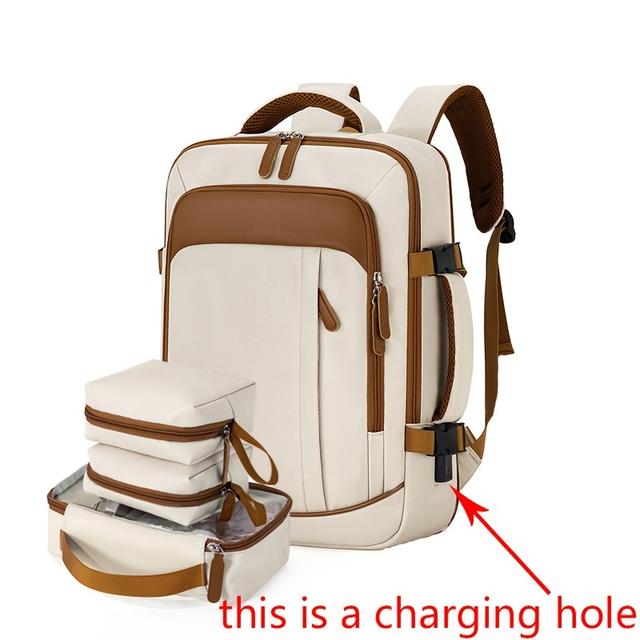 TEMU Dagelijks woon-werkverkeer uitbreidbare rugzak set van vier, nylon laptoprugzak, unisex eenvoudige casual rugzak, lichtgewicht laptoptas, geschikt voor reizen, zakenreizen, woon-werkverkeer, enz