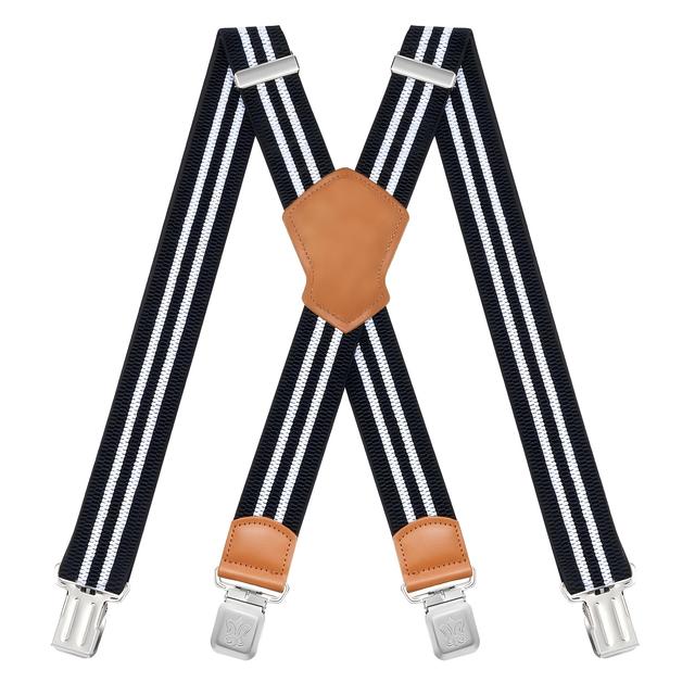 TEMU Triángulos para Hombre de Resistencia de 4 cm de Ancho con 4 Clips Metálicos Extra Fuertes, Ajustable y Estilo Elástico, Adecuados para Pantalones de Trabajo, Diversas Ocasiones