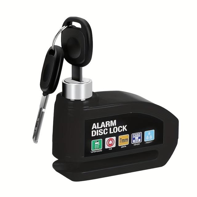 TEMU For Motorcycles With An Alarm - Anti-theft Brake Lock, 110db Sound, Battery-operated 7mm Pin Wheel Lock Suitable For Bikes And Scooters