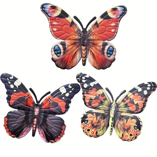 TEMU 3pcs Vibrant Wall Art - Colorful Iron Pendulum Decor For Garden, Yard, Living Room, Bedroom, Patio, Balcony - No Electricity Needed, Perfect For Weddings, Parties & , Decorations