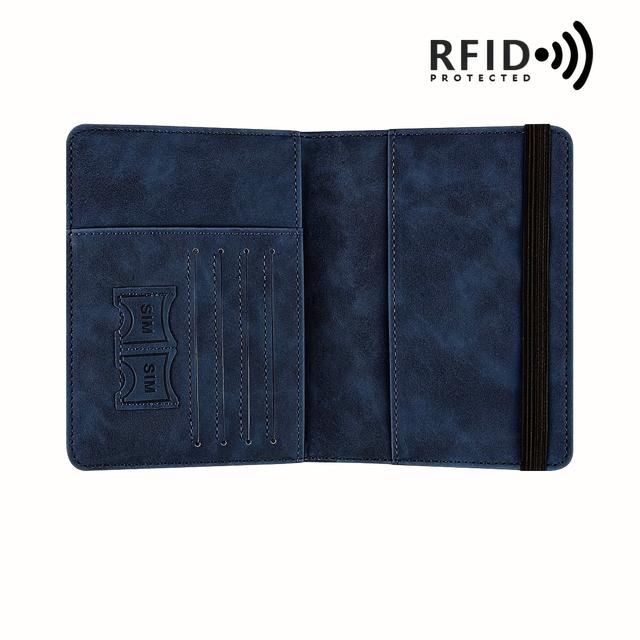 TEMU . RFID Reisepasshülle | Dünne Retro PU Multifunktions-Wallet, -Tasche, Hellgrau mit