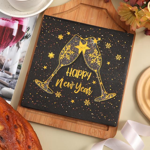 TEMU 20 unidades de Elegantes Servilletas de Papel Decorativas de 2 Capas para Año , , - Multiusos para Restaurantes, Cocinas y Decoraciones de Fiestas