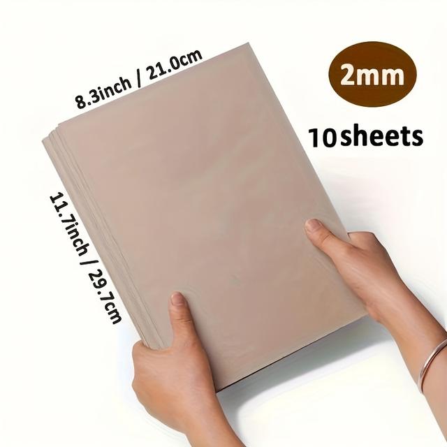 TEMU Cartulina de Calidad, 2mm de Grosor - 10 Hojas, 8.3" x 11.7" - Acabado , Ideal para Manualidades DIY, Scrapbooking, Empaquetado y Proyectos Artísticos