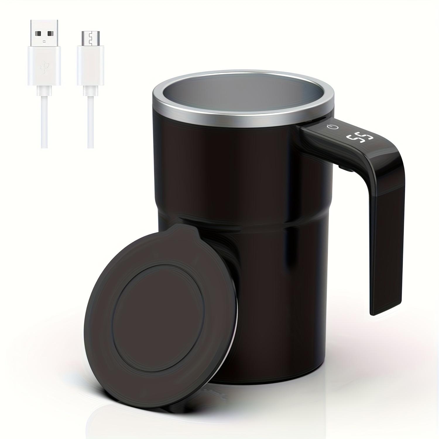 TEMU PANCERKA Taza de Café Autoagitadora, Taza Magnética con Pantalla LED de , Taza Automática Recargable, 12 oz Taza de Automática con para Café y Leche en el Escritorio