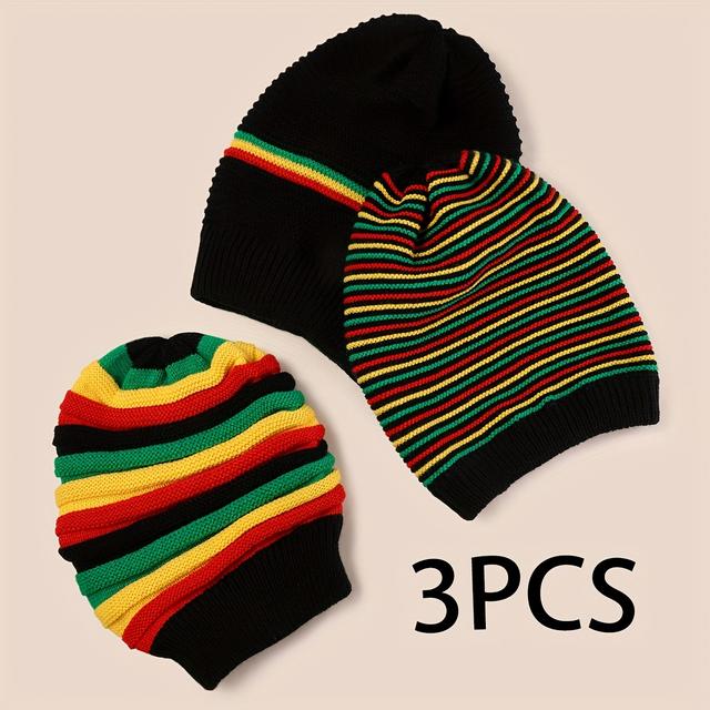 TEMU 3pcs Men's Novelty Headgear Hats Suitable For Fashionable Hip-hop Rockers