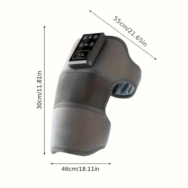 TEMU Usb Rechargeable Massage Knee Pad With Lcd Display, Vibration & Heating Function, Single Pack Includes Extension Strap – Perfect Gift Or Personal Use