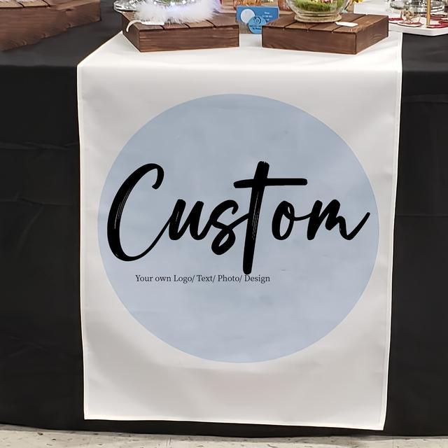 TEMU Camino de Mesa con Foto Personalizado - Mantel de Poliéster Personalizado para Bodas, , Aniversarios
