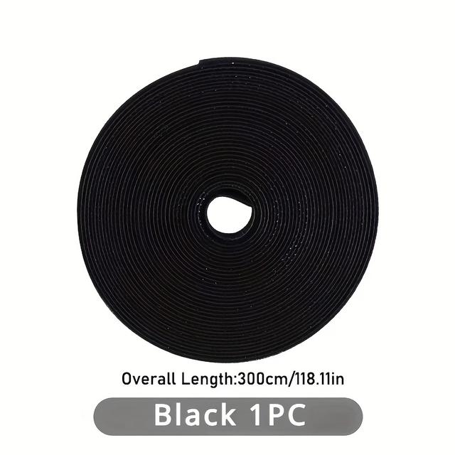 TEMU Reusable Self-adhesive Cable Organizer Straps - Gray Fabric Wire Ties For Desk, Home Office, And Household Items - Cuttable To Size For Neat Cable Management, Cord Holder