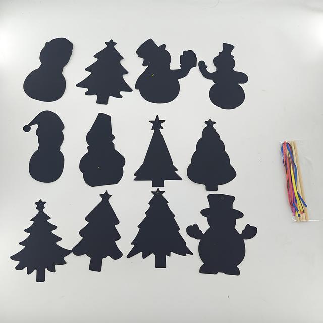 TEMU 12/24 piezas de Adornos Mágicos Rascable de - y Árbol de Navidad Neón DIY Rascable Seguro y No , Ideal para Fiestas, Rellenos de Calcetines y Decoraciones Mágicas de Temporada (& s)