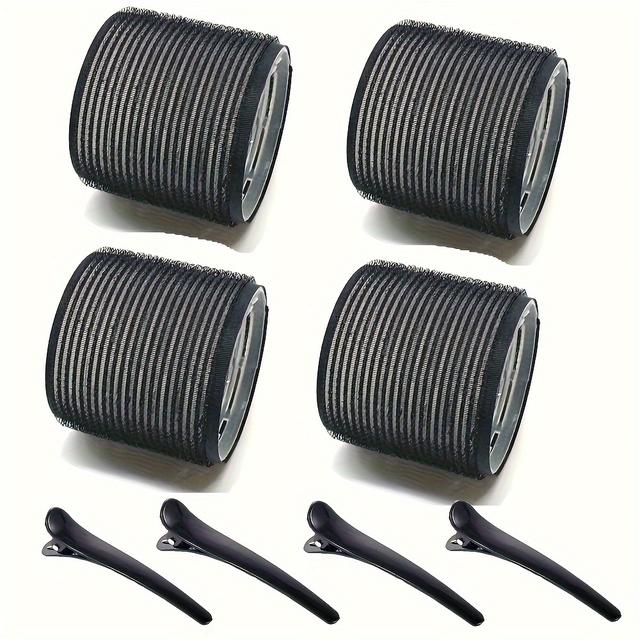 TEMU Zestaw 8 samoprzylepnych loków i spinek do włosów, w tym 4 wałki i 4 klipsy, spinek do włosów, lokówki do salonu, fryzury DIY