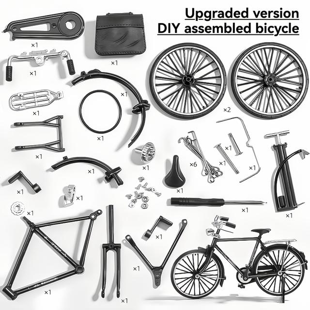 TEMU 52pcs Vintage Cycling Series Assembly Kit | Bicycle Model With Detachable Parts For Desktop Decoration | New Year Gift | Suitable 14+ | Museum-level Replica Accuracy