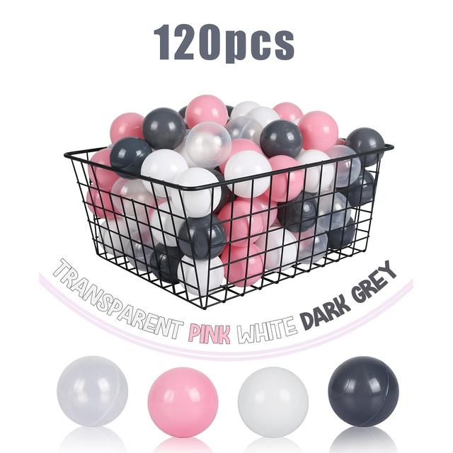 TEMU 120 st Färgglada Havsbollar för Bebisar att Utveckla Färgigenkänning, Tillverkade av PE-Material