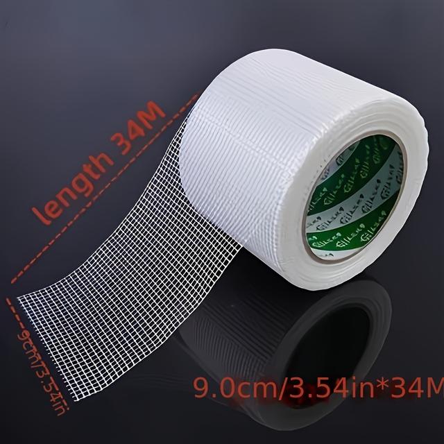 TEMU 34 Meters Of Easy-to-apply Waterproof Fiberglass Mesh Repair Tape: Self-adhesive Durable Tape Suitable For Walls, Ceilings, And Tile Surfaces