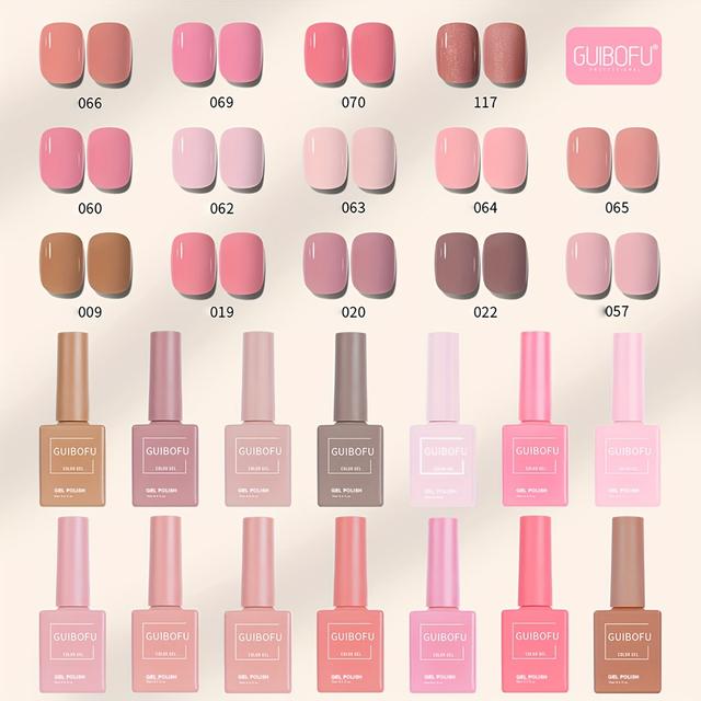 TEMU 14-teiliges Set 15ml Gel-Nagellack-Set, 120 Farben Serie Herbstglanz-Finish Halbpermanent Glitzer-Pailletten Nagellack Kit zum für Maniküre und Nail Art – Ein Farbe pro Flasche