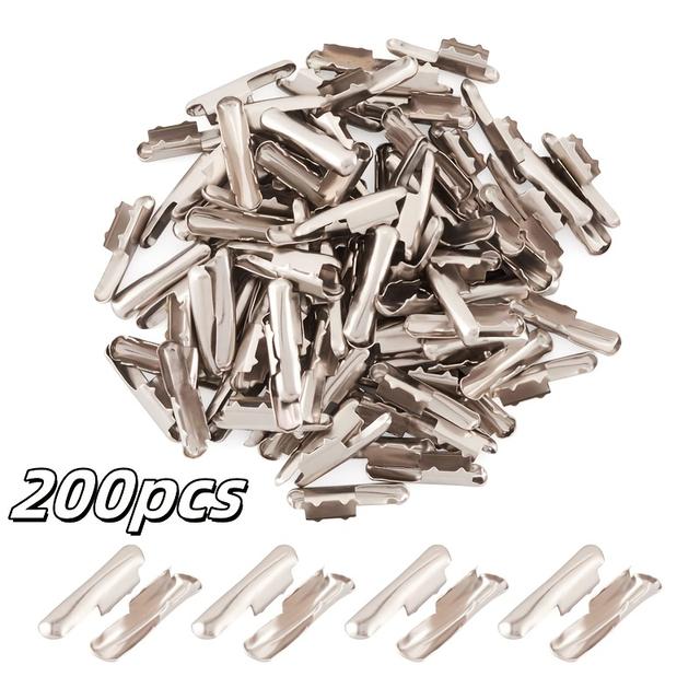 TEMU 200pcs Of Processed Iron Barbs, Designed For Securing Of Elastic Rope Covers, Metal Locks, Elastic Wire Fasteners, Stopper Clamps, Curling End Caps, And For Use In The Sewing Of Binding Webbing