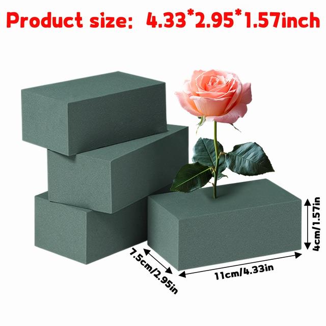 TEMU 4 db Zöld Virág Habtömbök - Többcélú Nedves, Tartós és Virágkoncentrátum, Viráganyag Készlet, DIY Csokrok, Virágüzletek, Virágdíszítők, Esküvői Dekorációk és számára