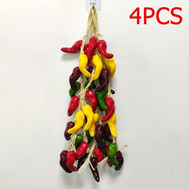TEMU Brochetas Colgantes de Verduras Simuladas Decoración de Granja Pimientos Campana Adornos Colgantes Accesorios de 2 piezas/4 piezas