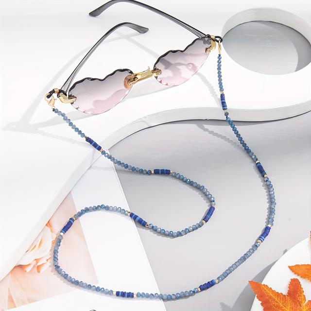 TEMU 1pc Of Women's Soft Clay Beaded New Eyeglass Chain