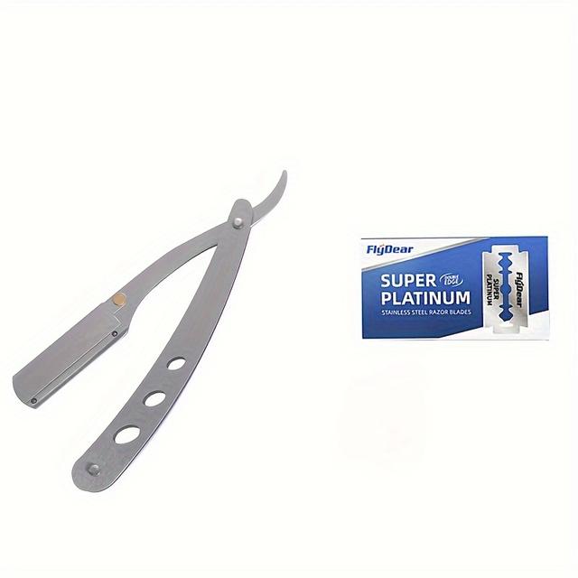 TEMU Foldable Hair Blade Barber Straight Razor For Shaving Men Manual Face Care Beard Hairdressing Tool