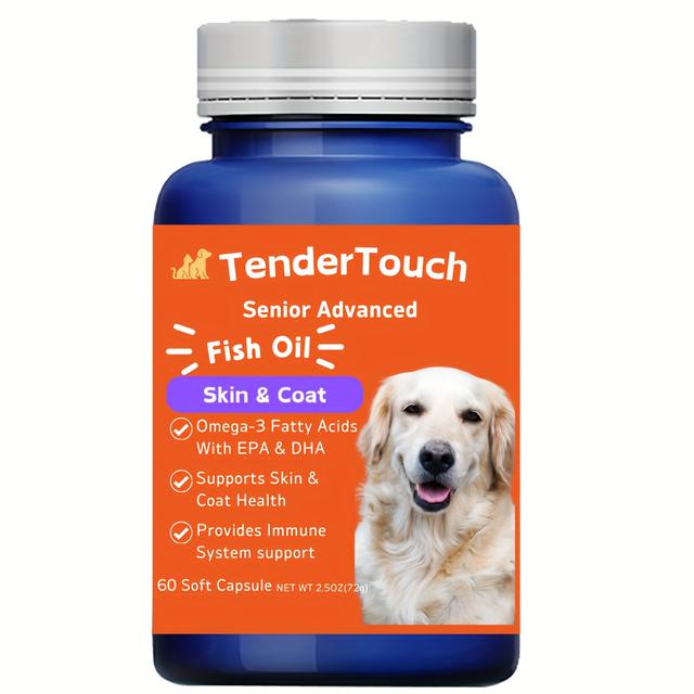 TEMU 60 Capsules Amazing 3 Fish Oil For Dogs And Cats - 3 For Dogs And Cats Shedding And For Dog Dry Skin And , Epa And Dha Fatty , Skin And Nutrition Support, Skin And Coat Health