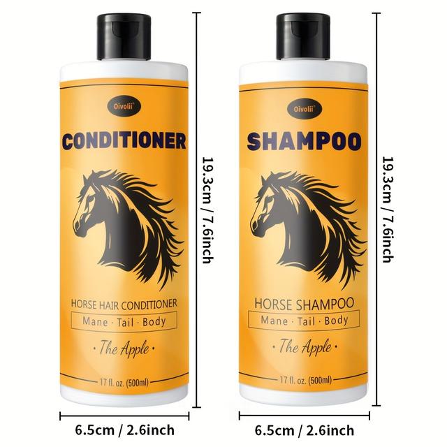 TEMU مجموعة شامبو وبلسم للخيول (33.81 أونصة) مصممة لكل من الخيول والبشر، توفر تجربة تنظيف وتحديد شاملة
