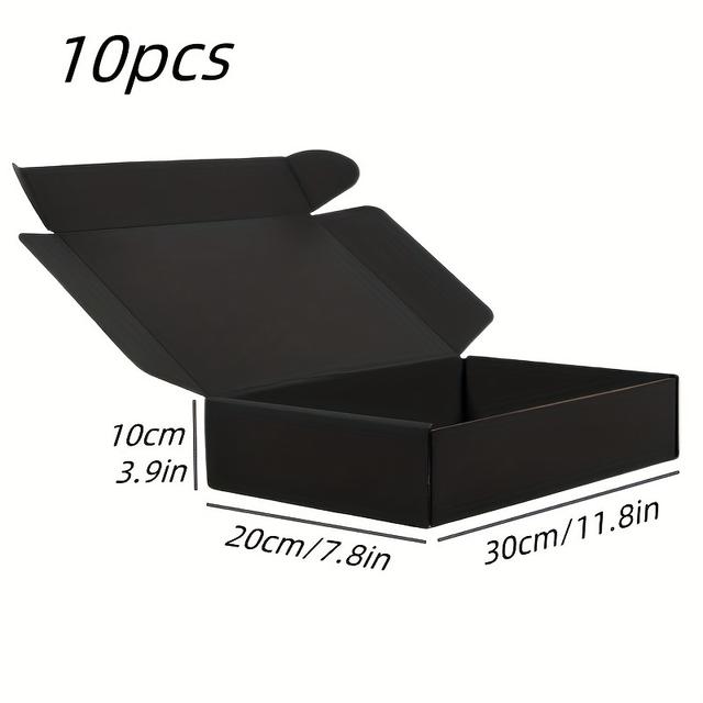 TEMU Large 11.8*7.8*3.9 "black Box - 10pcs Of Small Business Corrugated Boxes For Mailing Packing Supplies, Suitable For Packing Books, Gifts And Crafts