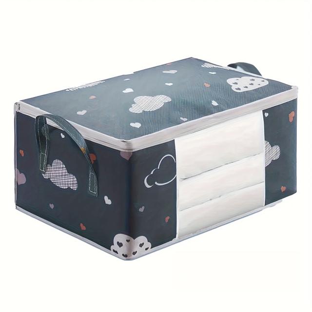 TEMU 1pc Medium Bag Has A Transparent Window, Can See The Items , And Very Convenient To Find Things! Clothes, Quilts Or Sundries, Easily ., Under-bed Storage