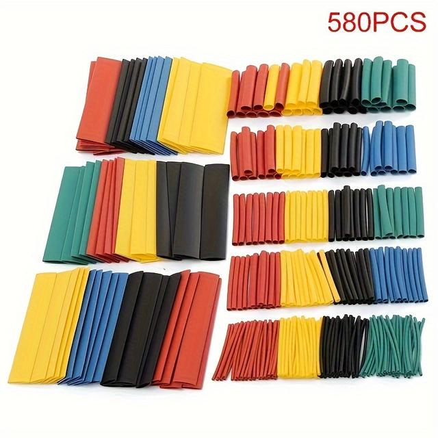 TEMU 580pcs Heat Shrink Cable Sleeve Kit, Polyolefin Insulation Tubing, Professional Wire Protection, 2:1 Shrink Ratio, Universal Application, With No Battery Required For Electrical Repair