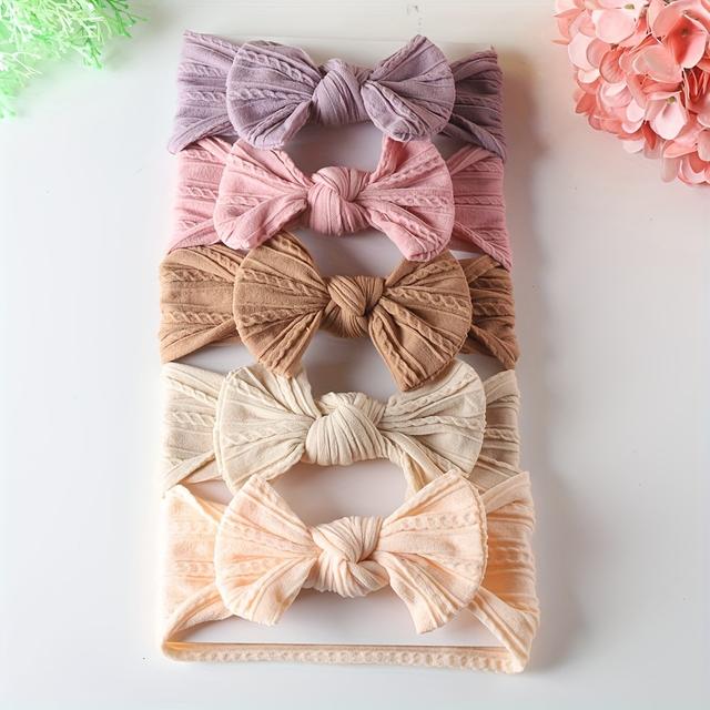 TEMU สายผูกผมรูปปีกผีเสื้อสำหรับเด็ก 5 ชิ้น, สายผมไนลอนห่อหุ้มอย่างอ่อนโยน, อุปกรณ์ทรงผมสไตล์เจ้าหญิงยุโรปสำหรับใส่ในชีวิตประจำวันและใส่ในโอกาสที่ไม่เป็นทางการ, ทรงผมสำหรับเด็ก