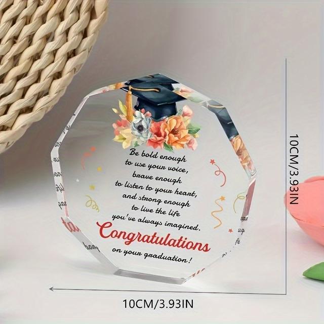 TEMU 2d Flat 2025 Graduation Acrylic Decorative Keepsake Plaque - Graduation Gift For Her Him, Gift For Friend, College, High School, Unique & Memory