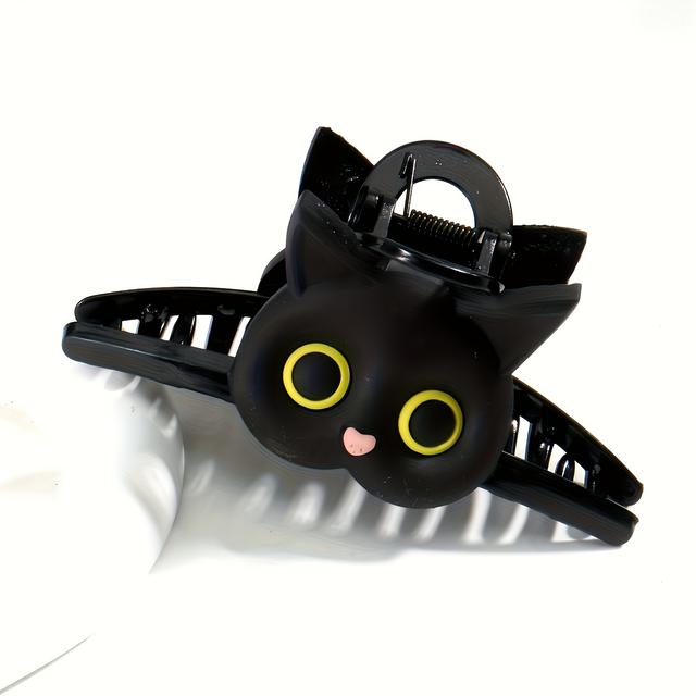 TEMU Hairpin Shaped Like A Cartoon Cat Paw, Perfect For Teens And Adults - Made Of Matte Plastic, Featuring A , Large Dimensions, Solid Color, Rectangular Form, And Details