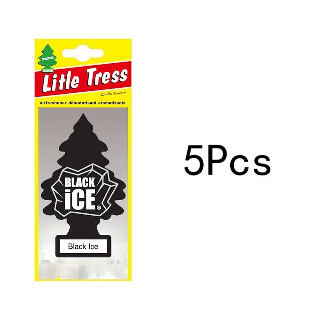 TEMU Liten Träd Bil Luftfräschare | Hängande Pappersträd för Hemma Eller Bil | Black Ice | 5 Pack